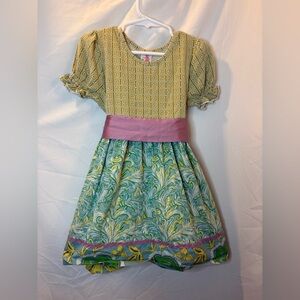 Matilda Jane Yellow and Pink Kids Dress Vintage